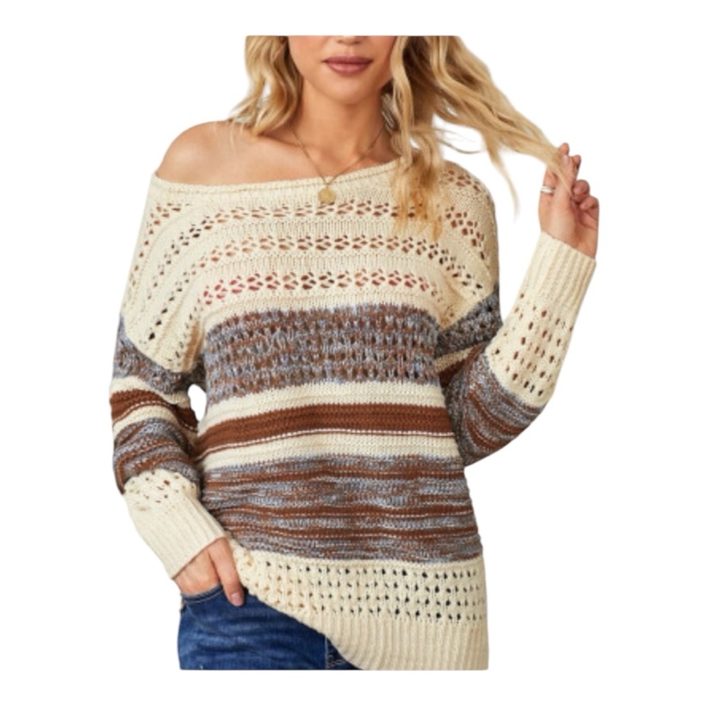 Neutral stripes sweater - Picture 1 of 8